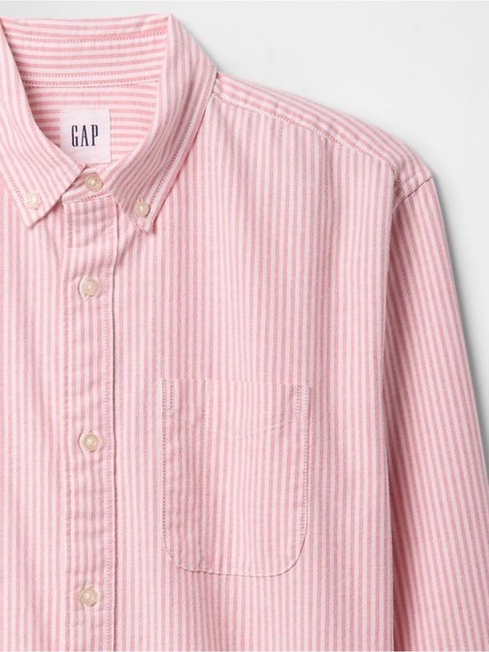 GAP Tops - 0077 GAP Pink Striped Button-Front Women's Shirt